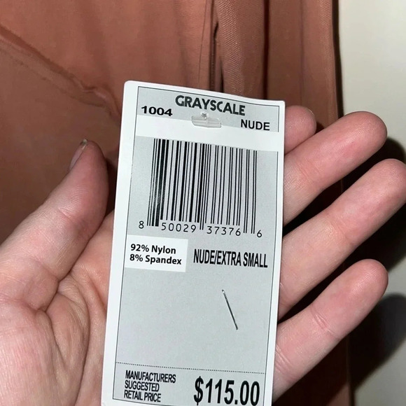 Grayscale XS Brown Bandage Mesh Mini Dress Long Sleeve Party‎ Cocktail - Picture 7 of 10